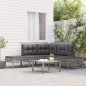 vidaXL Set de muebles de jardín 5 pzas y cojines ratán sintético gris vidaXL Set de muebles de jardín 5 pzas y cojines ratán sintético gris