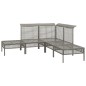vidaXL Set de muebles de jardín 5 pzas y cojines ratán sintético gris vidaXL Set de muebles de jardín 5 pzas y cojines ratán sintético gris