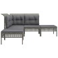vidaXL Set de muebles de jardín 5 pzas y cojines ratán sintético gris vidaXL Set de muebles de jardín 5 pzas y cojines ratán sintético gris
