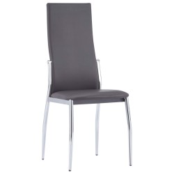 vidaXL Sillas de comedor 4 unidades cuero sintético gris
