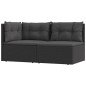 vidaXL Set de muebles de jardín 2 pzas y cojines ratán sintético negro vidaXL Set de muebles de jardín 2 pzas y cojines ratán sintético negro