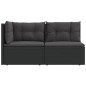 vidaXL Set de muebles de jardín 2 pzas y cojines ratán sintético negro vidaXL Set de muebles de jardín 2 pzas y cojines ratán sintético negro
