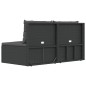 vidaXL Set de muebles de jardín 2 pzas y cojines ratán sintético negro vidaXL Set de muebles de jardín 2 pzas y cojines ratán sintético negro