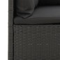 vidaXL Set de muebles de jardín 2 pzas y cojines ratán sintético negro vidaXL Set de muebles de jardín 2 pzas y cojines ratán sintético negro
