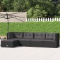 vidaXL Set de muebles de jardín 5 pzas y cojines ratán sintético negro