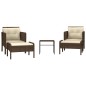 vidaXL Set muebles de jardín 5 piezas y cojines ratán sintético marrón vidaXL Set muebles de jardín 5 piezas y cojines ratán sintético marrón
