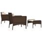 vidaXL Set muebles de jardín 5 piezas y cojines ratán sintético marrón vidaXL Set muebles de jardín 5 piezas y cojines ratán sintético marrón
