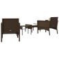 vidaXL Set muebles de jardín 5 piezas y cojines ratán sintético marrón vidaXL Set muebles de jardín 5 piezas y cojines ratán sintético marrón