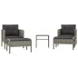 vidaXL Set de muebles de jardín 5 pzas y cojines ratán sintético gris vidaXL Set de muebles de jardín 5 pzas y cojines ratán sintético gris