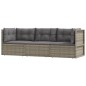 vidaXL Set de muebles de jardín 3 pzas y cojines ratán sintético gris vidaXL Set de muebles de jardín 3 pzas y cojines ratán sintético gris