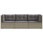vidaXL Set de muebles de jardín 3 pzas y cojines ratán sintético gris vidaXL Set de muebles de jardín 3 pzas y cojines ratán sintético gris