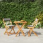 vidaXL Mesa y sillas plegables terraza 3 pzas y cojines madera acacia vidaXL Mesa y sillas plegables terraza 3 pzas y cojines madera acacia