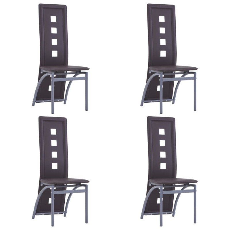 vidaXL Sillas de comedor 4 unidades cuero sintético marrón vidaXL Sillas de comedor 4 unidades cuero sintético marrón