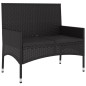 vidaXL Set muebles de jardín 6 piezas y cojines ratán sintético negro vidaXL Set muebles de jardín 6 piezas y cojines ratán sintético negro