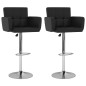vidaXL Taburetes de barra de cocina 2 unidades cuero sintético negro vidaXL Taburetes de barra de cocina 2 unidades cuero sintético negro
