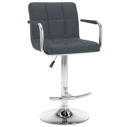 vidaXL Taburetes de cocina 2 unidades cuero sintético gris