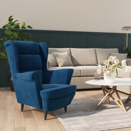 vidaXL Sillón de terciopelo azul