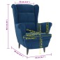 vidaXL Sillón de terciopelo azul vidaXL Sillón de terciopelo azul