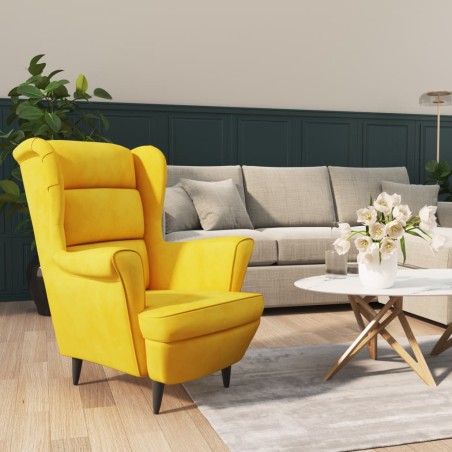 vidaXL Sillón de terciopelo amarillo mostaza