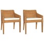 vidaXL Sillas de comedor con cojines 2 uds ratán natural marrón claro vidaXL Sillas de comedor con cojines 2 uds ratán natural marrón claro