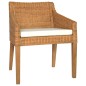 vidaXL Sillas de comedor con cojines 2 uds ratán natural marrón claro vidaXL Sillas de comedor con cojines 2 uds ratán natural marrón claro