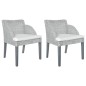 vidaXL Sillas de comedor con cojines 2 unidades ratán natural gris vidaXL Sillas de comedor con cojines 2 unidades ratán natural gris