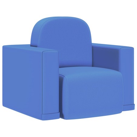 vidaXL Sofá infantil 2 en 1 de cuero sintético azul