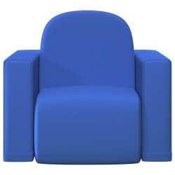 vidaXL Sofá infantil 2 en 1 de cuero sintético azul