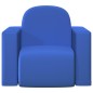 vidaXL Sofá infantil 2 en 1 de cuero sintético azul vidaXL Sofá infantil 2 en 1 de cuero sintético azul