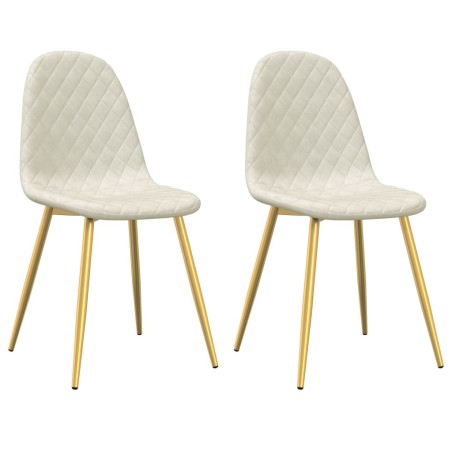 vidaXL Sillas de comedor 2 unidades terciopelo blanco crema