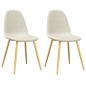 vidaXL Sillas de comedor 2 unidades terciopelo blanco crema vidaXL Sillas de comedor 2 unidades terciopelo blanco crema