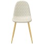 vidaXL Sillas de comedor 2 unidades terciopelo blanco crema vidaXL Sillas de comedor 2 unidades terciopelo blanco crema