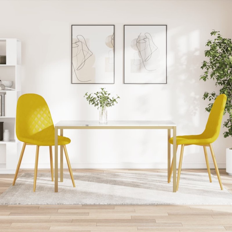 vidaXL Sillas de comedor 2 uds terciopelo amarillo mostaza