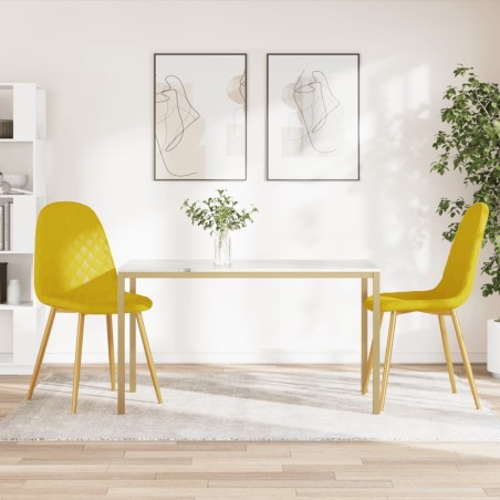 vidaXL Sillas de comedor 2 uds terciopelo amarillo mostaza