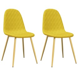 vidaXL Sillas de comedor 2 uds terciopelo amarillo mostaza