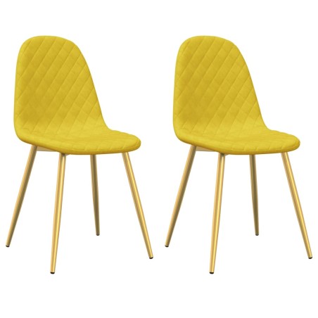vidaXL Sillas de comedor 2 uds terciopelo amarillo mostaza