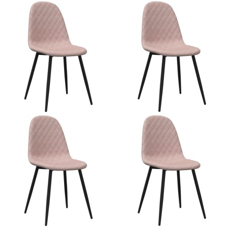 vidaXL Sillas de comedor 4 unidades terciopelo rosa