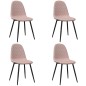 vidaXL Sillas de comedor 4 unidades terciopelo rosa vidaXL Sillas de comedor 4 unidades terciopelo rosa