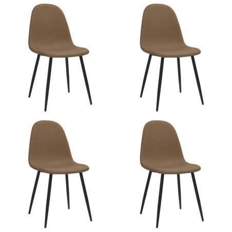 vidaXL Sillas comedor 4 uds cuero sintético marrón oscuro 45x53,5x83cm