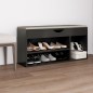 vidaXL Banco zapatero con cojín madera ingeniería gris 104x30x49 cm vidaXL Banco zapatero con cojín madera ingeniería gris 104x30x49 cm