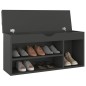 vidaXL Banco zapatero con cojín madera ingeniería gris 104x30x49 cm vidaXL Banco zapatero con cojín madera ingeniería gris 104x30x49 cm