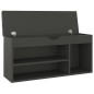 vidaXL Banco zapatero con cojín madera ingeniería gris 104x30x49 cm vidaXL Banco zapatero con cojín madera ingeniería gris 104x30x49 cm