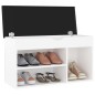 vidaXL Banco zapatero con cojín madera ingeniería blanco 80x30x47 cm vidaXL Banco zapatero con cojín madera ingeniería blanco 80x30x47 cm
