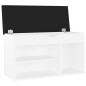 vidaXL Banco zapatero con cojín madera ingeniería blanco 80x30x47 cm vidaXL Banco zapatero con cojín madera ingeniería blanco 80x30x47 cm