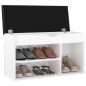 vidaXL Banco zapatero con cojín madera de ingeniería blanco brillo vidaXL Banco zapatero con cojín madera de ingeniería blanco brillo