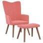 vidaXL Sillón de relax con taburete terciopelo rosa vidaXL Sillón de relax con taburete terciopelo rosa