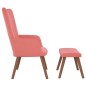 vidaXL Sillón de relax con taburete terciopelo rosa vidaXL Sillón de relax con taburete terciopelo rosa