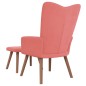 vidaXL Sillón de relax con taburete terciopelo rosa vidaXL Sillón de relax con taburete terciopelo rosa