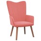 vidaXL Sillón de relax con taburete terciopelo rosa vidaXL Sillón de relax con taburete terciopelo rosa