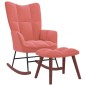vidaXL Silla mecedora con reposapiés terciopelo rosa vidaXL Silla mecedora con reposapiés terciopelo rosa